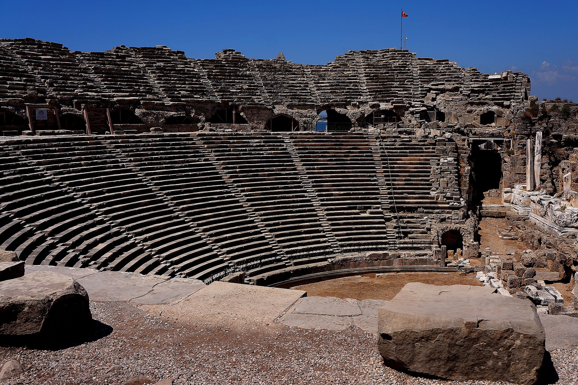 Antieke stad Side het theater